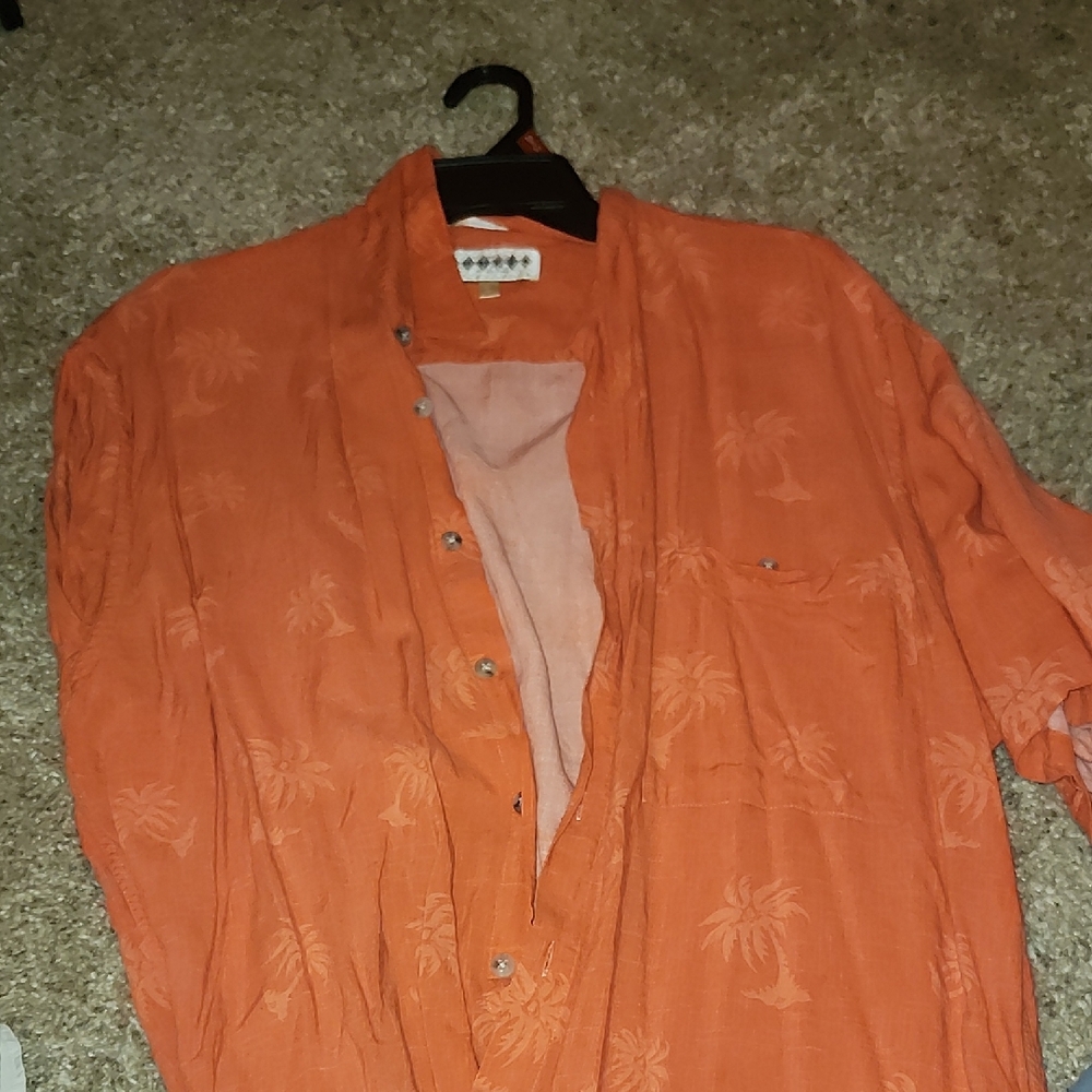 Orange Lightweight Shirt Jacket with Relaxed Silhouette